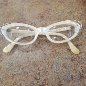 Swank ivory catseye eyeglasses made in France